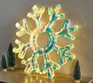 Bethlehem Lights 24" Fold Flat Iridescent Snowflake
